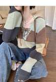Ndyad Hong Kong style contrasting color bandage striped sweater HZ1024