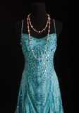 Ndyad Spaghetti Strap Sheath Blue Short Birthday Dresses Lace Beading Blue Formal Dresses HZ1024