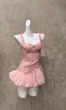 Ndyad Strap Homecoming Dresses Ball Gown Pink Short Prom Dresses Applique Pink Birthday Dresses HZ1024