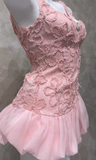 Ndyad Strap Homecoming Dresses Ball Gown Pink Short Prom Dresses Applique Pink Birthday Dresses HZ1024