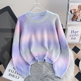 Ndyad color dopamine soft waxy women's long-sleeved sweater HZ1024