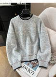 Ndyad lazy style round neck long sleeve sweater HZ1024