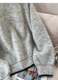 Ndyad lazy style round neck long sleeve sweater HZ1024