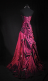 Ndyad Sweetheart Neck A-Line Long Prom Dresses Taffeta Burgundy Formal Dresses Sleeveless Evening Gowns HZ1024