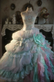 Ndyad Strapless Ball Gowns Tulle Long Prom Dresses Tiffany Blue Quinceanera Dresses Sweet 16 Dress HZ1024