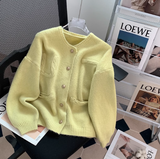 Ndyad style gentle round neck knitted cardigan HZ1024