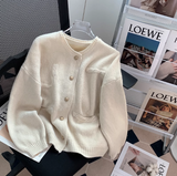 Ndyad style gentle round neck knitted cardigan HZ1024