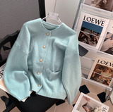 Ndyad style gentle round neck knitted cardigan HZ1024