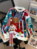 Ndyad 3D Santa Claus Red Round Neck Pullover Sweater HZ1024