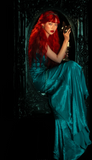 Ndyad V-neck Sheath Turquoise Long Prom Dresses Beaded Satin Turquoise Evening Dresses HZ1024