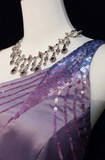 Ndyad Asymmetric Neck Sheath Lavender Long Prom Dresses Satin Lavender Evening Dresses HZ1024