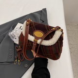 Ndyad Retro Wool Plaid Crossbody Bag HZ1024