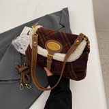 Ndyad Retro Wool Plaid Crossbody Bag HZ1024