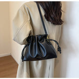 Ndyad Cloud Drawstring Bucket Bag Single Shoulder Crossbody Bag HZ1024