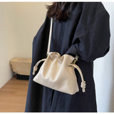 Ndyad Cloud Drawstring Bucket Bag Single Shoulder Crossbody Bag HZ1024