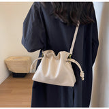Ndyad Cloud Drawstring Bucket Bag Single Shoulder Crossbody Bag HZ1024