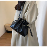 Ndyad Cloud Drawstring Bucket Bag Single Shoulder Crossbody Bag HZ1024