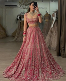 Ndyad Square Neck Two-Piece Beaded Red Long Prom Dress HZ1024