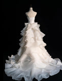 Ndyad Strapless Mermaid Long Wedding Dress Sleeveless White Bridal Gown Satin Bride Dress HZ1024