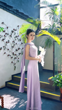 Ndyad Sheath Satin Purple Bridesmaid Dresses Purple Formal Dresses HZ1024