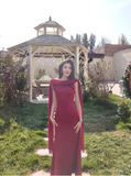 Ndyad Sheath Chiffon Burgundy Bridesmaid Dresses Burgundy Formal Dresses HZ1024