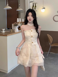 Ndyad A-line sweet style tube top dress HZ1024