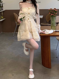 Ndyad A-line sweet style tube top dress HZ1024