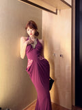 Ndyad lady style beaded halter neck dress HZ1024