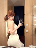 Ndyad lady style beaded halter neck dress HZ1024