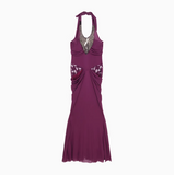 Ndyad lady style beaded halter neck dress HZ1024