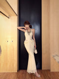 Ndyad lady style beaded halter neck dress HZ1024