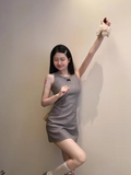 Ndyad Grey Slim Sleeveless Tank Dress HZ1024