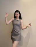 Ndyad Grey Slim Sleeveless Tank Dress HZ1024