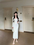 Ndyad Flower V-Neck Long Sleeve Knitted Dress HZ1024
