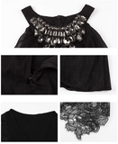 Ndyad diamond v-neck black halter dress birthday dress HZ1024