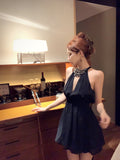 Ndyad diamond v-neck black halter dress birthday dress HZ1024