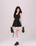 Ndyad sleeveless halterneck pleated skirt HZ1024