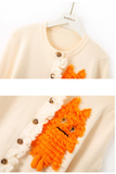 Ndyad style three-dimensional monster decoration round neck cardigan HZ1024