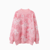 Evafashion floral embroidered crewneck sweater HZ1024