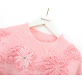 Evafashion floral embroidered crewneck sweater HZ1024