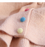 Ndyad Pink Button Turtleneck Cardigan Sweater HZ1024