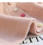 Ndyad Pink Button Turtleneck Cardigan Sweater HZ1024
