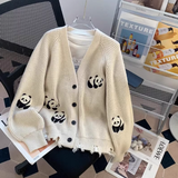 Ndyad Panda Embroidered Cardigan Coat HZ1024