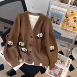 Ndyad Panda Embroidered Cardigan Coat HZ1024