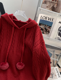 Ndyad Christmas New Year Retro Hooded Pullover Sweater HZ1024