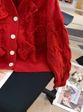 Ndyad New Year Bow Cardigan Sweater HZ1024