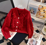 Ndyad New Year Bow Cardigan Sweater HZ1024