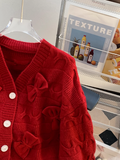 Ndyad New Year Bow Cardigan Sweater HZ1024