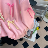 Ndyad Bow Round Neck Pullover Knitted Sweater HZ1024