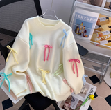 Ndyad Bow Round Neck Pullover Knitted Sweater HZ1024